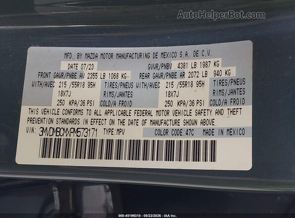 3MVDMBCMXPM573171 2023 MAZDA CX-30 Gray 