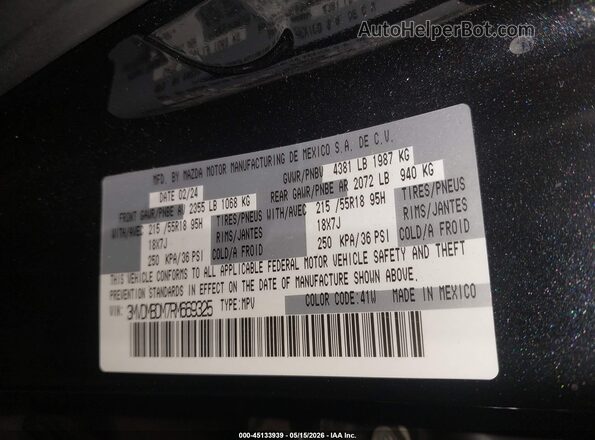 3MVDMBDM7RM669325 2024 MAZDA CX-30 Black Widok komory silnika
