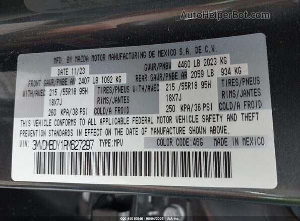3MVDMBDY1RM627297 2024 MAZDA CX-30 Gray 