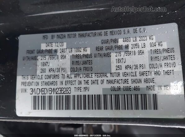 3MVDMBDY6MM236283 2021 MAZDA CX-30 Black Widok komory silnika