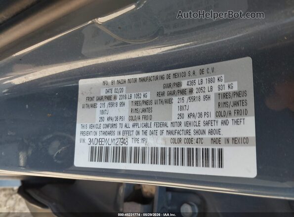 3MVDMBEMXLM127948 2020 MAZDA CX-30 Синий Вид подкапотного пространства