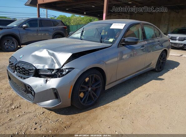 3MW49FF04R8E39588 2024 BMW M3 Gray Առջևի ձախ երեք քառորդ տեսարան