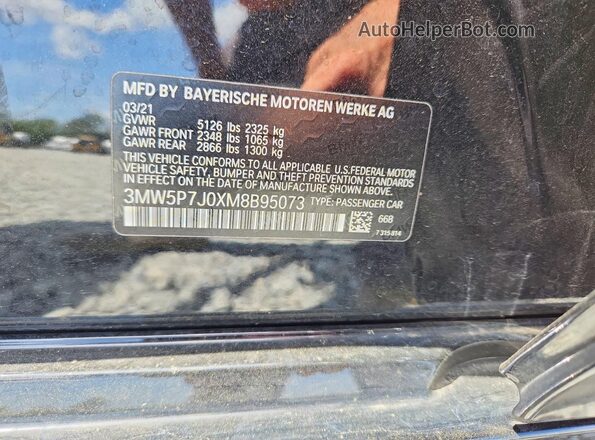3MW5P7J0XM8B95073 2021 BMW 7 SERIES Black Widok komory silnika