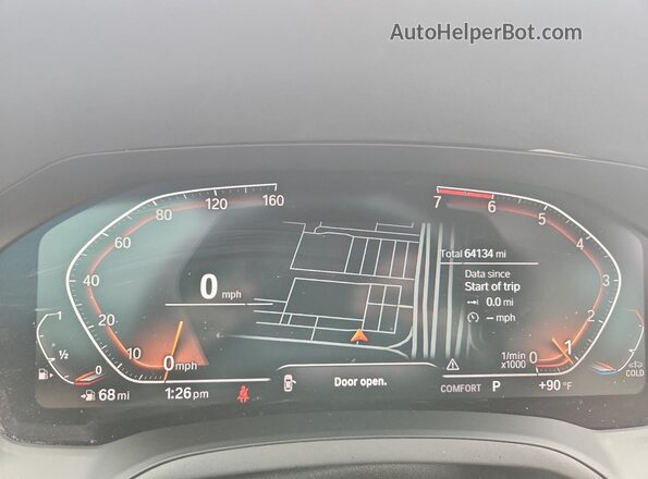 3MW5R1J01L8B11020 2020 BMW 3 SERIES White Սարքավորումների վահանակի տեսք