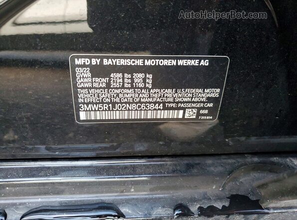 3MW5R1J02N8C63844 2022 BMW 7 SERIES Черный 