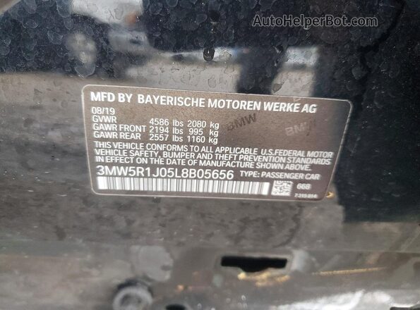 3MW5R1J05L8B05656 2020 BMW 3 SERIES Black Շարժիչի բաժամունքի տեսք