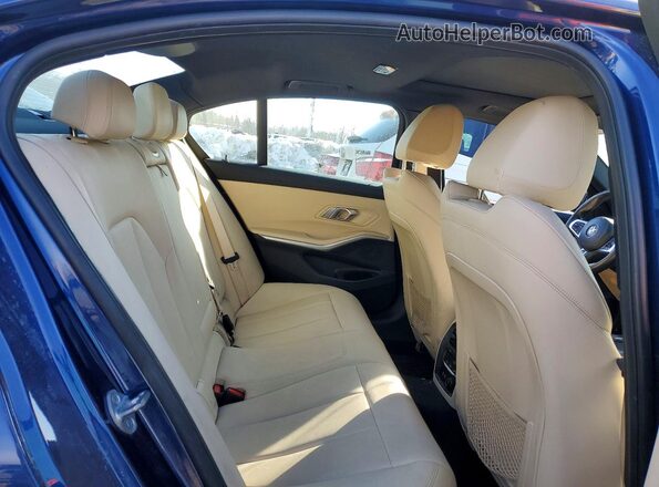 3MW5R7J04L8B13279 2020 BMW 3 SERIES Blue Rear seats view
