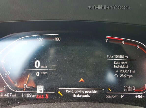 3MW5R7J07L8B20923 2020 BMW 3 SERIES Black Սարքավորումների վահանակի տեսք