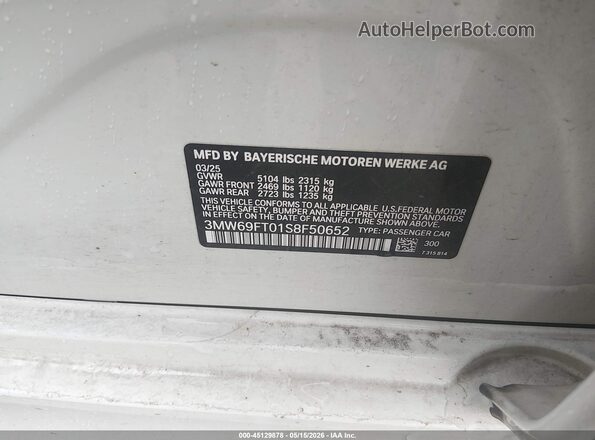 3MW69FT01S8F50652 2025 BMW M3 White Engine compartment view