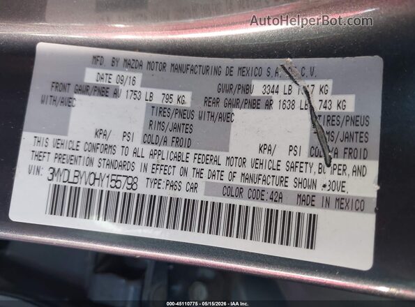 3MYDLBYV0HY155798 2017 TOYOTA YARIS IA Gray Вид підкапотного простору