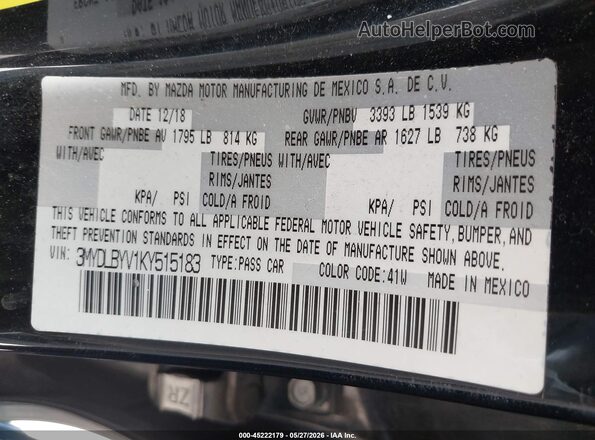 3MYDLBYV1KY515183 2019 TOYOTA YARIS Black Vista del compartimento del motor