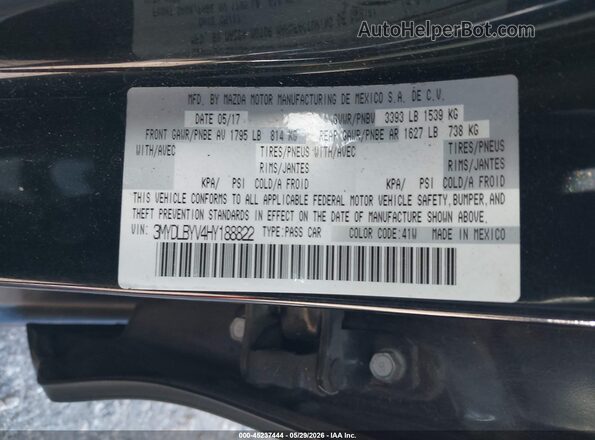 3MYDLBYV4HY188822 2017 TOYOTA YARIS IA Black Вид підкапотного простору