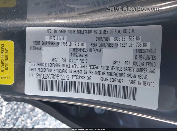 3MYDLBYV7KY513373 2019 TOYOTA YARIS Серый Вид подкапотного пространства