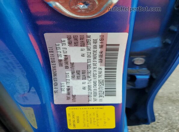 3MYDLBYV7KY528603 2019 TOYOTA YARIS Blue Вид наклейки з VIN-кодом