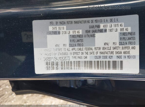 3MZBN1V34JM252073 2018 MAZDA 3 Blue Engine compartment view