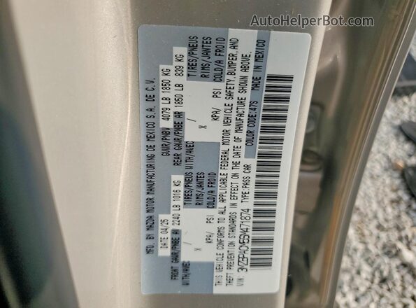 3MZBPACM5SM471874 2025 MAZDA 3 Tan Вид підкапотного простору