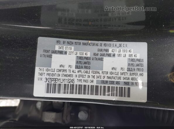 3MZBPBEM1LM118245 2020 MAZDA 3 Gray ძრავის განყოფილების ხედი