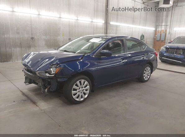 3N1AB7AP0HL666084 2017 NISSAN SENTRA Blue Առջևի ձախ երեք քառորդ տեսարան