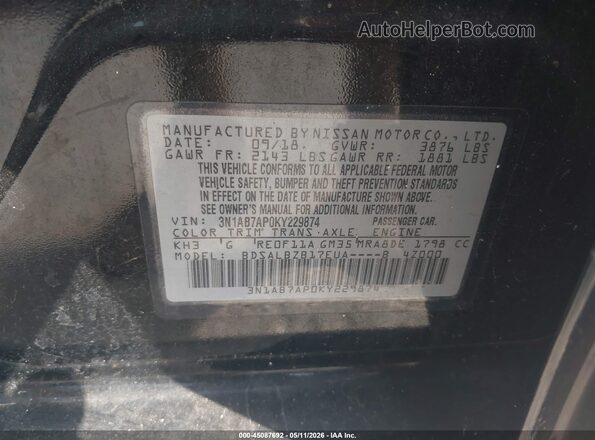 3N1AB7AP0KY229874 2019 NISSAN SENTRA Black Vista del compartimento del motor