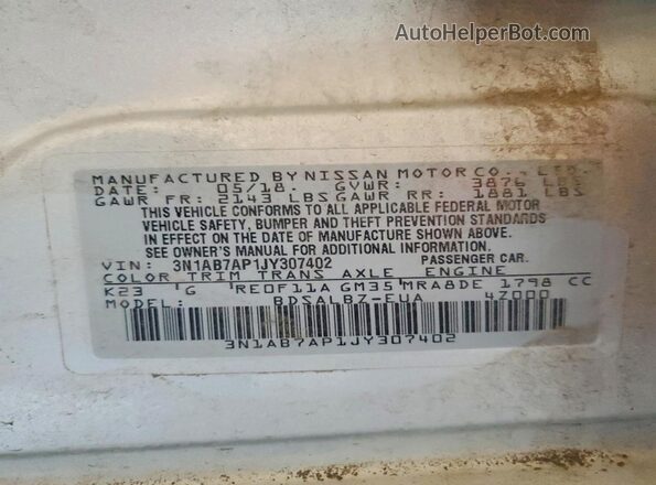 3N1AB7AP1JY307402 2018 NISSAN SENTRA Silver Engine compartment view
