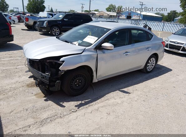 3N1AB7AP1KY269865 2019 NISSAN SENTRA Серебряный Передняя левая четверть