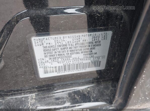 3N1AB7AP2GY262592 2016 NISSAN SENTRA Black Engine compartment view
