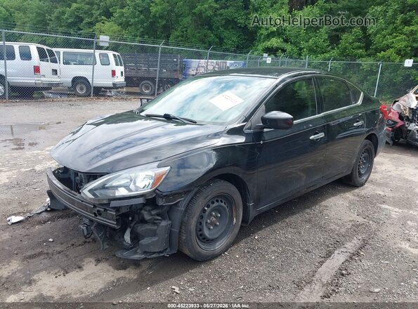 3N1AB7AP2KY341768 2019 NISSAN SENTRA Black წინა მარცხენა ხედი სამი მეოთხედიდან
