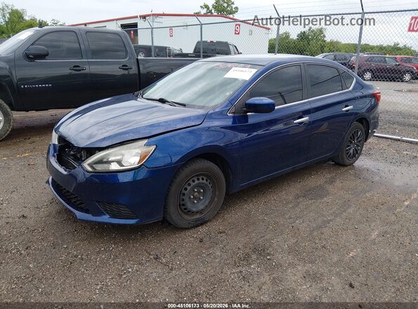 3N1AB7AP2KY353158 2019 NISSAN SENTRA Blue წინა მარცხენა ხედი სამი მეოთხედიდან