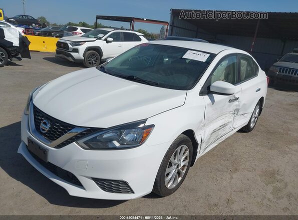 3N1AB7AP2KY403573 2019 NISSAN SENTRA White Առջևի ձախ երեք քառորդ տեսարան