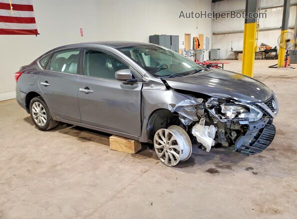 3N1AB7AP3JL628161 2018 NISSAN SENTRA Серый Передняя правая четверть