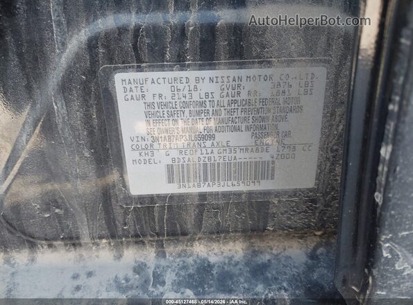 3N1AB7AP3JL659099 2018 NISSAN SENTRA Black Вид підкапотного простору