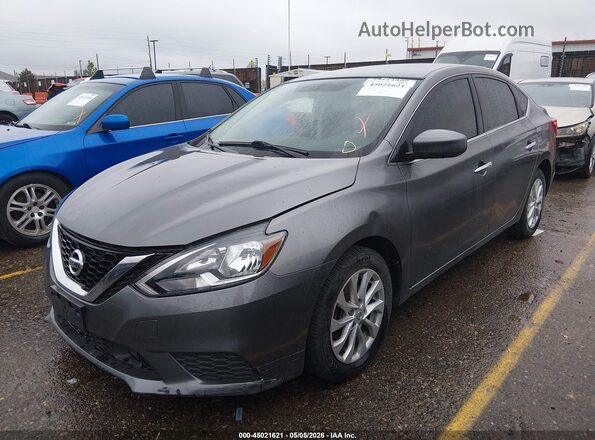3N1AB7AP4KY372312 2019 NISSAN SENTRA Gray Առջևի ձախ երեք քառորդ տեսարան
