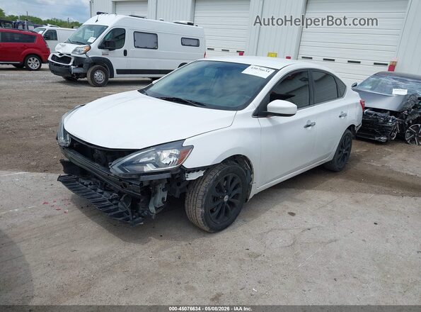 3N1AB7AP4KY382256 2019 NISSAN SENTRA Белый Передняя левая четверть