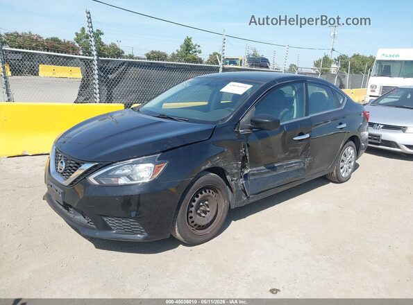 3N1AB7AP5KY247898 2019 NISSAN SENTRA Black Առջևի ձախ երեք քառորդ տեսարան