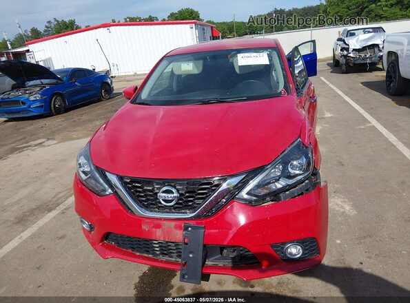 3N1AB7AP5KY339447 2019 NISSAN SENTRA Red Widok wnętrza z tyłu