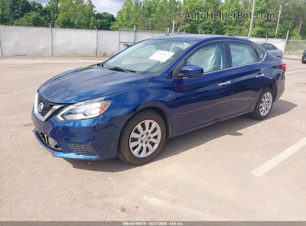 3N1AB7AP5KY372125 2019 NISSAN SENTRA Blue Vista tres cuartos delantera izquierda