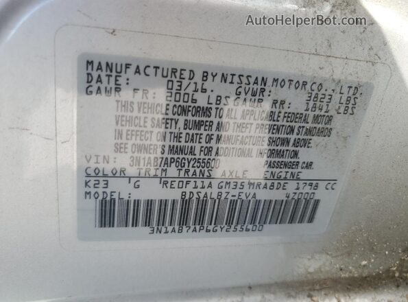 3N1AB7AP6GY255600 2016 NISSAN SENTRA Silver 