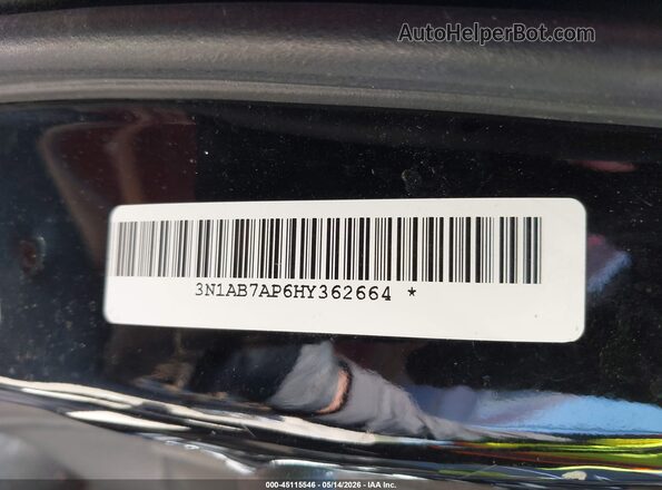 3N1AB7AP6HY362664 2017 NISSAN SENTRA Black Շարժիչի բաժամունքի տեսք