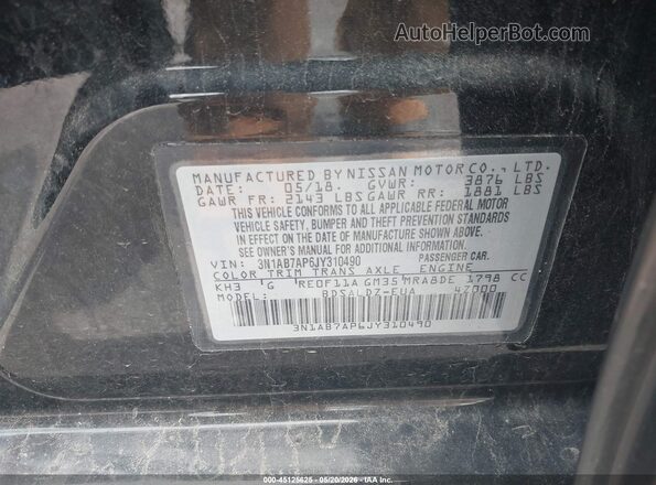 3N1AB7AP6JY310490 2018 NISSAN SENTRA Black 