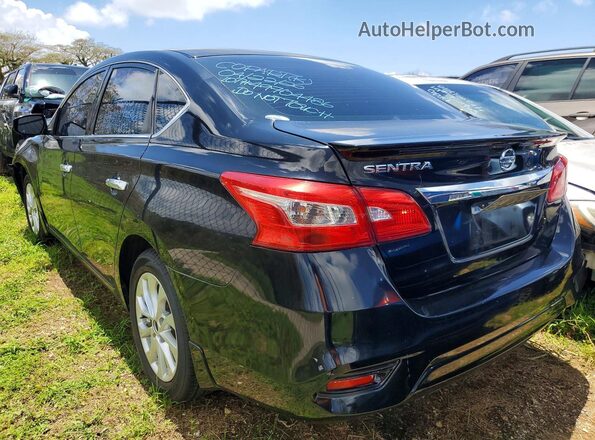 3N1AB7AP6KY208043 2019 NISSAN SENTRA Black Trasero izquierdo