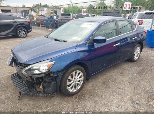 3N1AB7AP6KY300480 2019 NISSAN SENTRA Blue Front left
