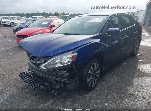 3N1AB7AP6KY304576 2019 NISSAN SENTRA Blue წინა მარცხენა ხედი სამი მეოთხედიდან
