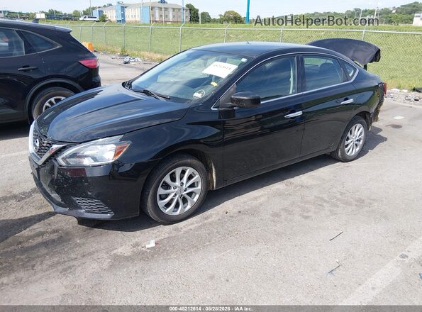 3N1AB7AP6KY339814 2019 NISSAN SENTRA Black Przód lewy