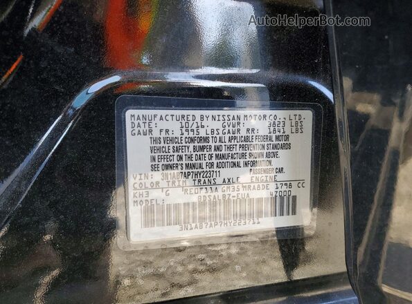 3N1AB7AP7HY223711 2017 NISSAN SENTRA Black 