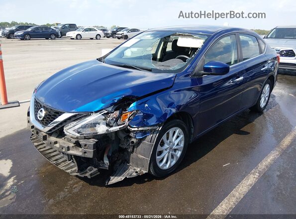 3N1AB7AP7JY271232 2018 NISSAN SENTRA Blue Vista tres cuartos delantera izquierda