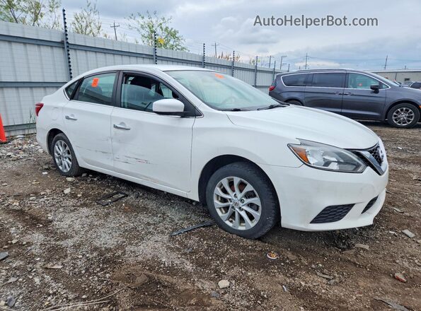 3N1AB7AP7KY370084 2019 NISSAN SENTRA White Przód prawy