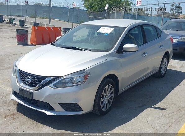 3N1AB7AP8JL628382 2018 NISSAN SENTRA Silver Առջևի ձախ երեք քառորդ տեսարան