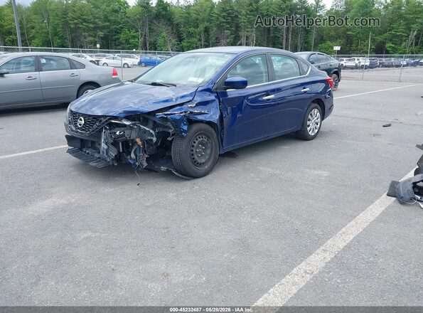 3N1AB7AP8KY381773 2019 NISSAN SENTRA Синий Передняя левая четверть