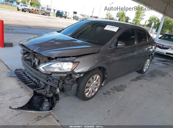 3N1AB7AP9KY349561 2019 NISSAN SENTRA Серый Передняя левая четверть