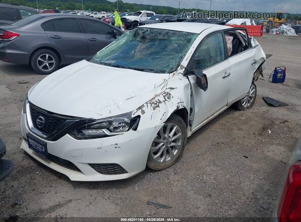 3N1AB7AP9KY375982 2019 NISSAN SENTRA White Առջևի ձախ երեք քառորդ տեսարան